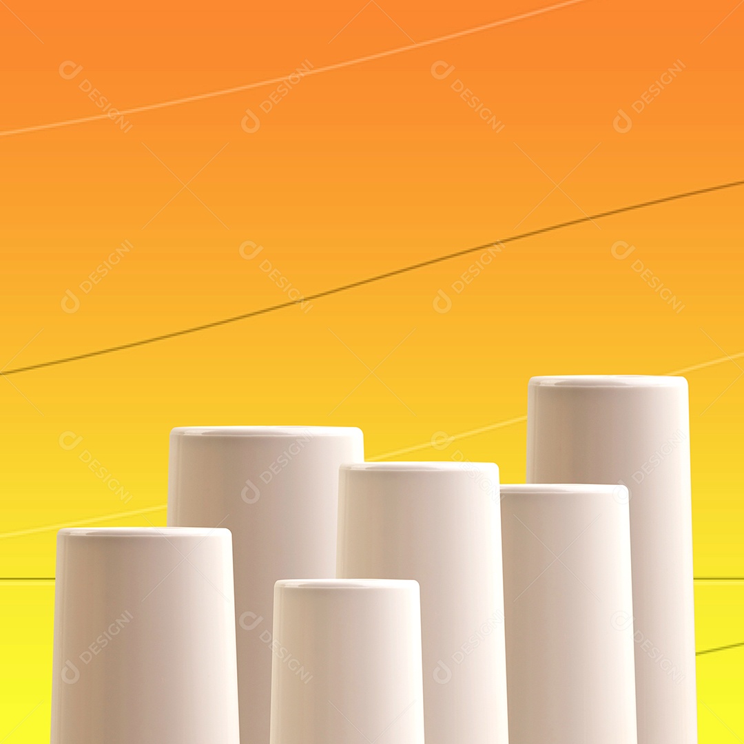 Pódium sobre fundo amarelo