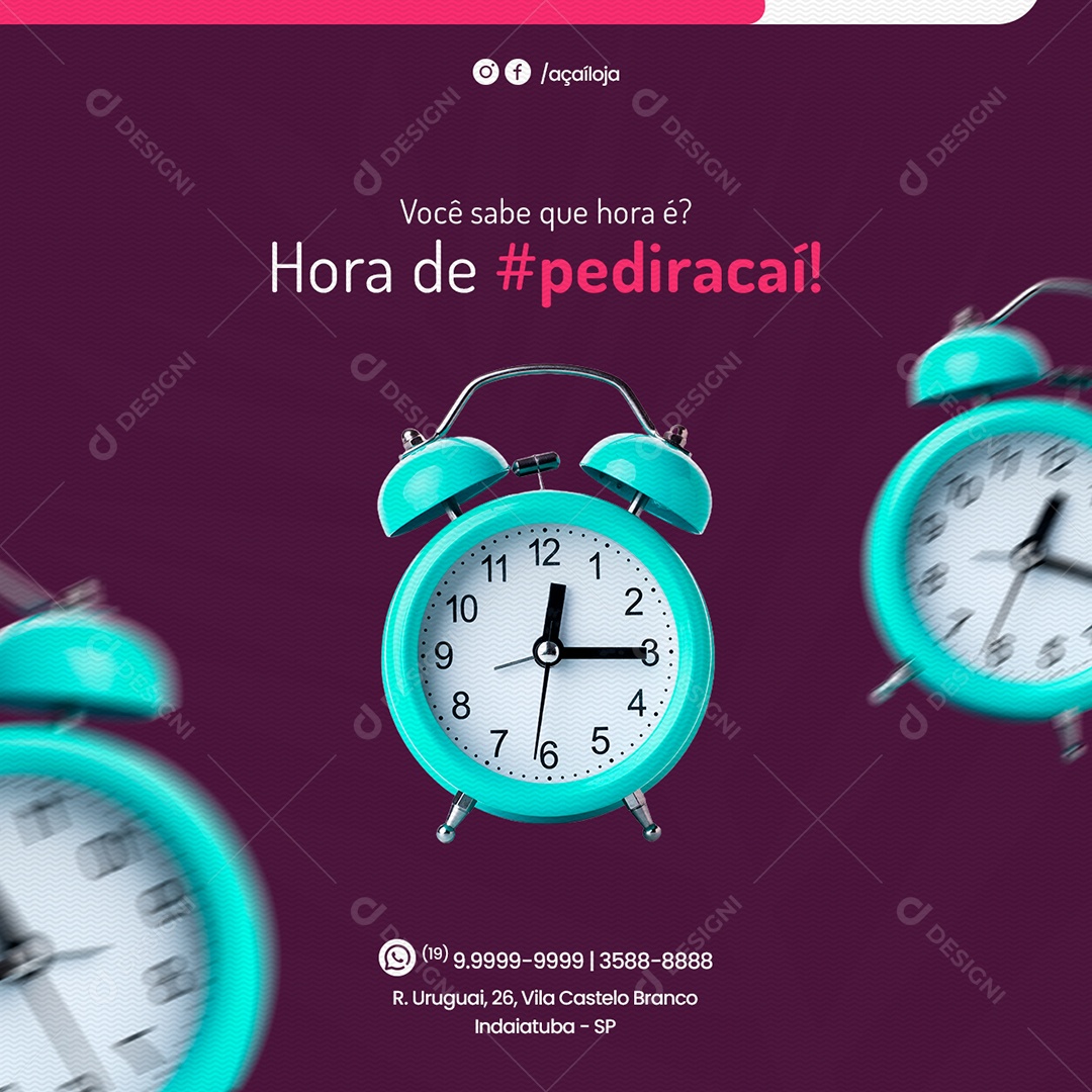 Você sabe que hora é Açaiteria Social Media PSD Editável