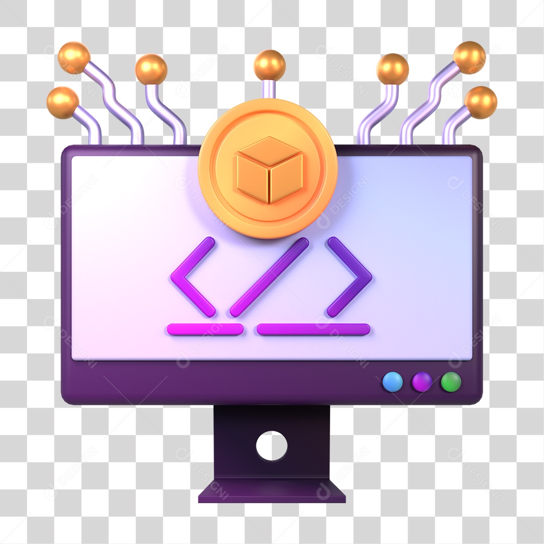 Monitor Tela de Computador Negociações de Criptomoeda PNG Transparente