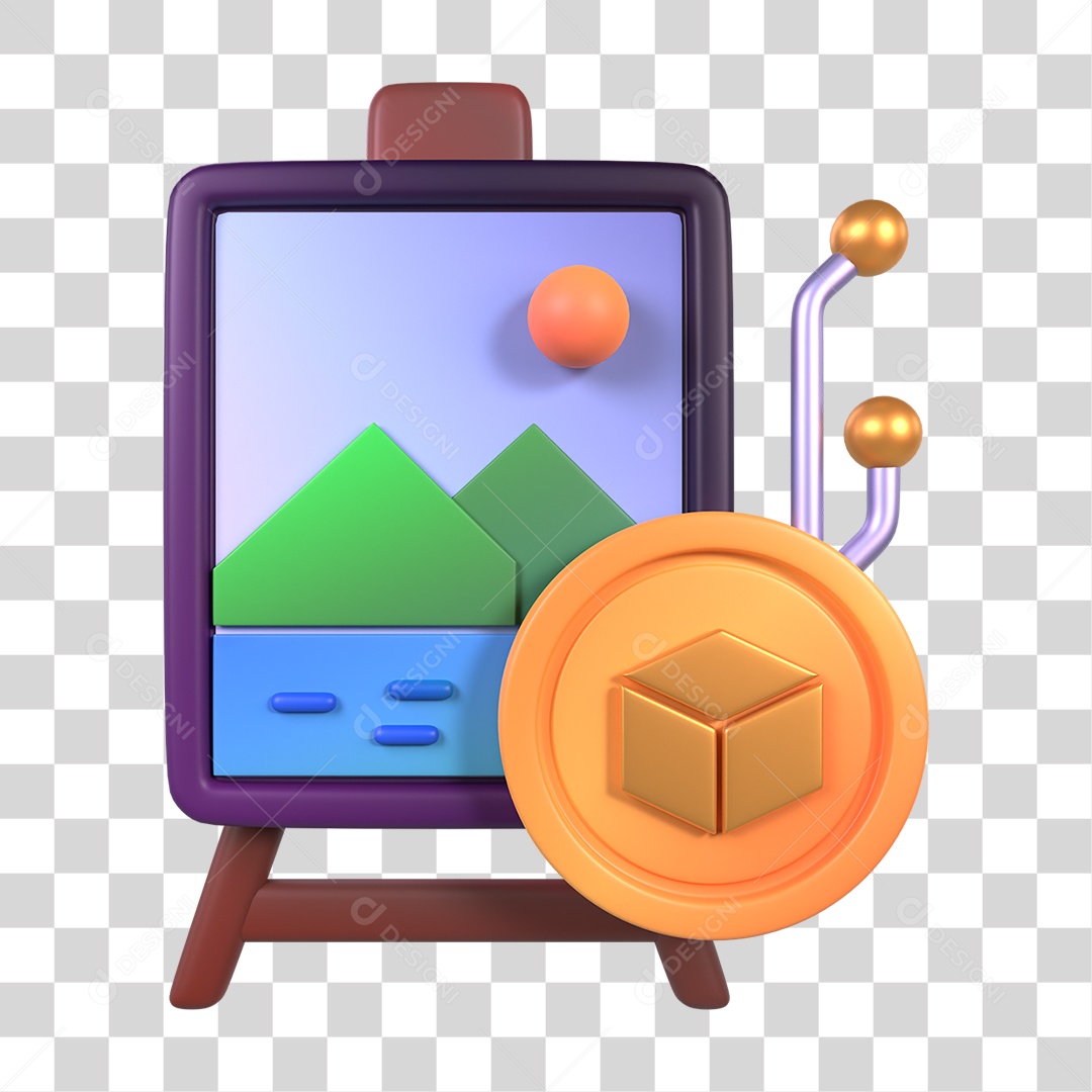 Tela de Pintura Negociações de Criptomoeda PNG Transparente