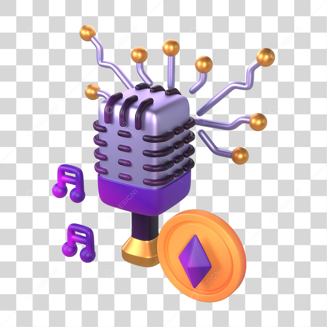 Microfone e Negociações de Criptomoeda PNG Transparente