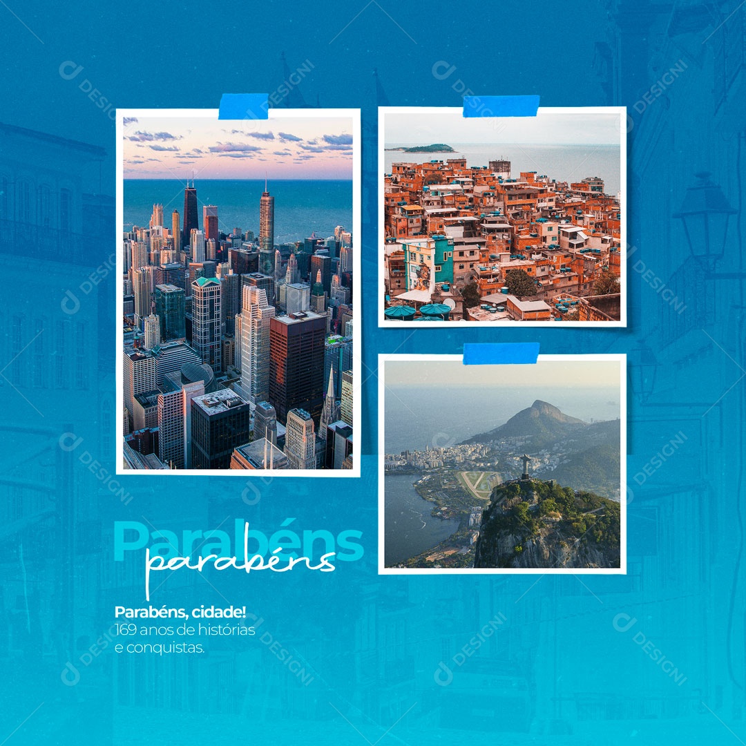 Social Media Aniversário de Cidade Parabéns PSD Editável