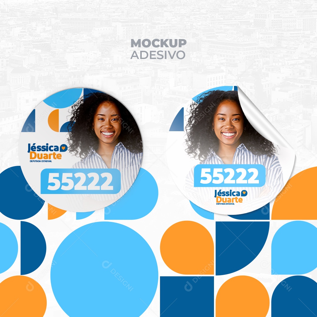 Mockup Adesivo Político PSD Editável