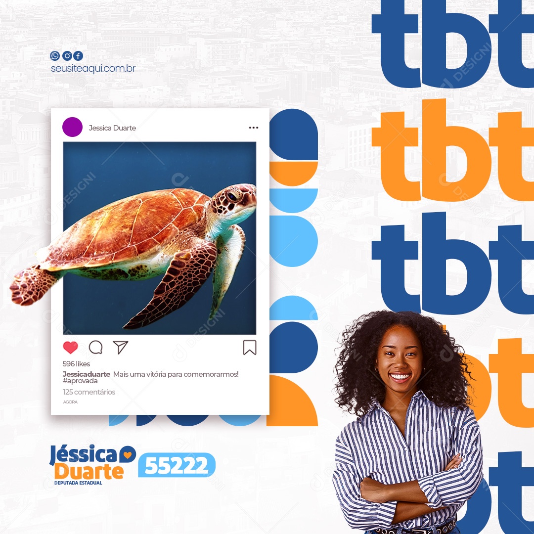 Social Media TBT Política Deputada PSD Editável