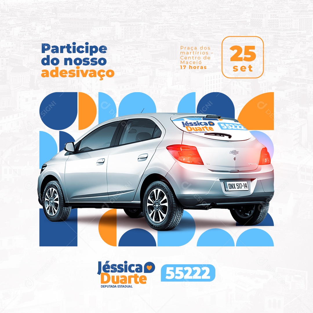 Social Media Política Deputados, Participe do Nosso Adesivaço PSD Editável