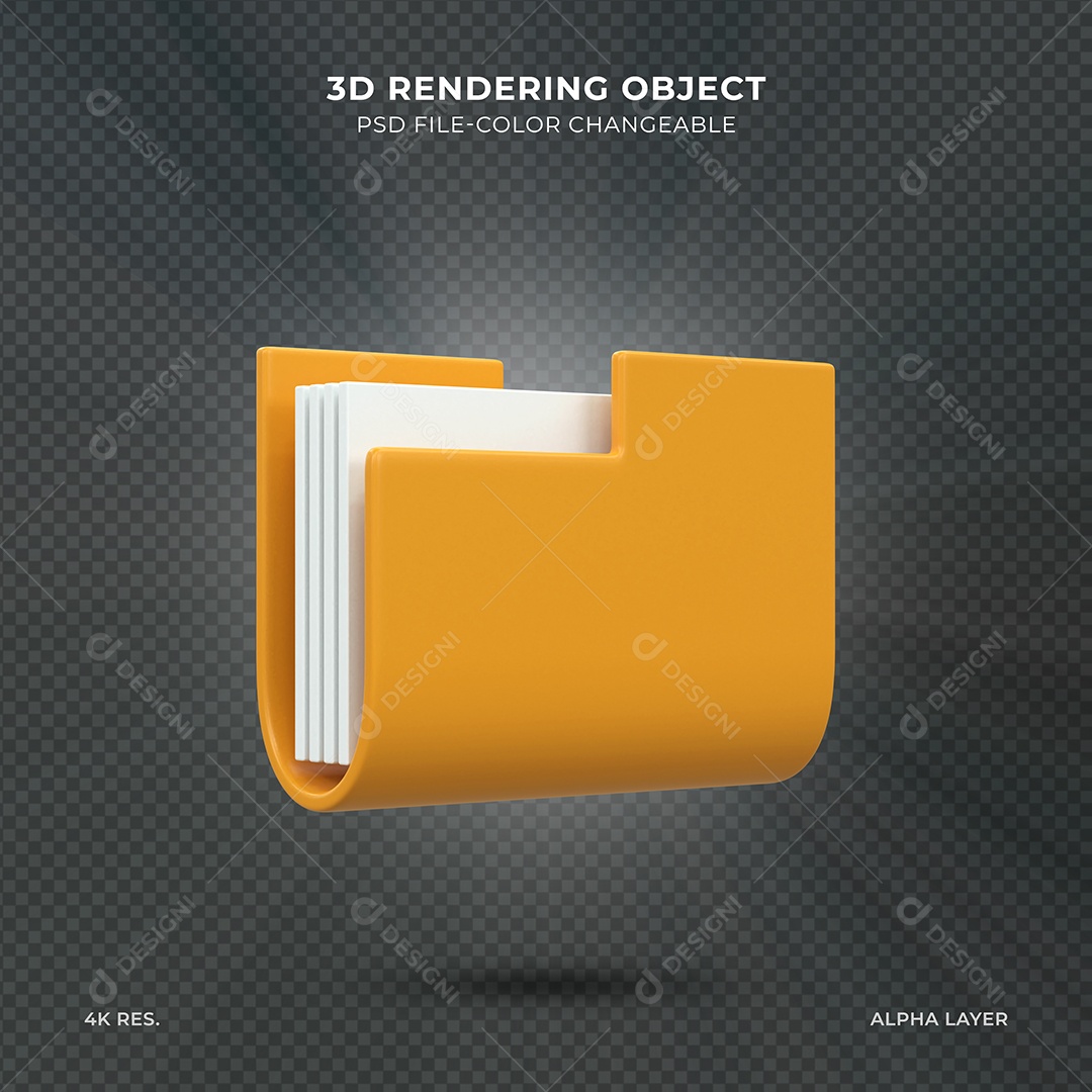 Pasta de Arquivos Ilustração 3D para Composição PSD