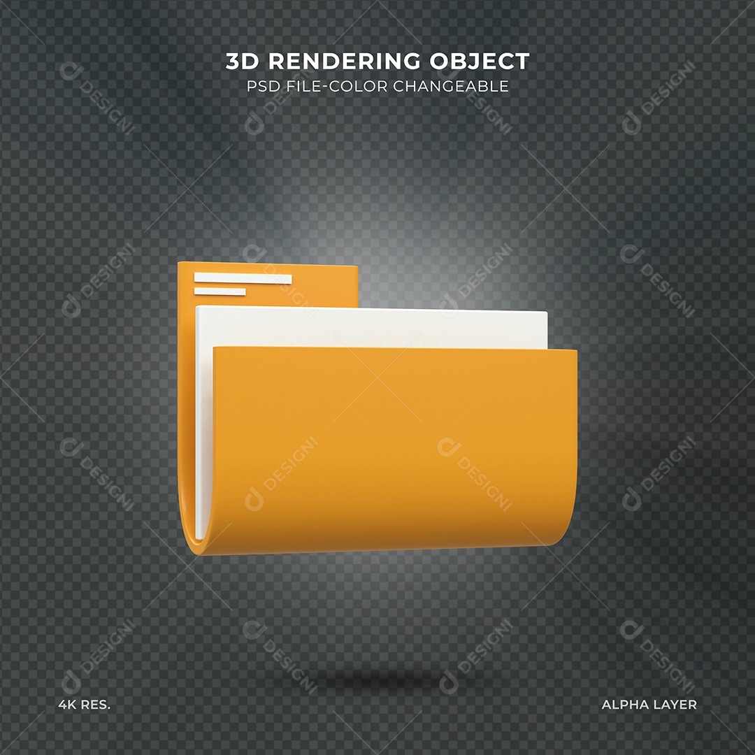 Pasta de Arquivos Ilustração 3D para Composição PSD