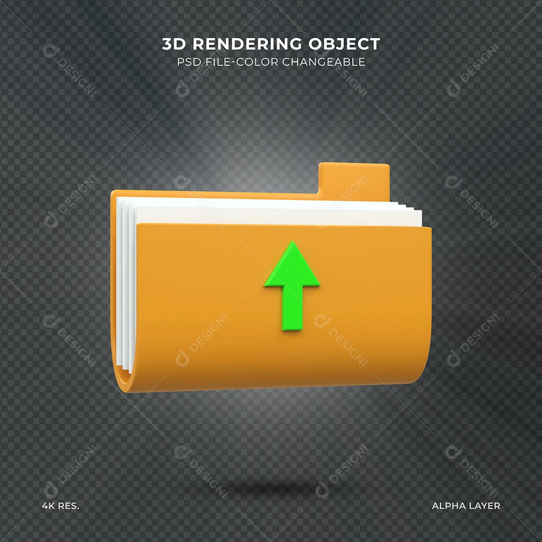Pasta de Arquivos Ilustração 3D para Composição PSD