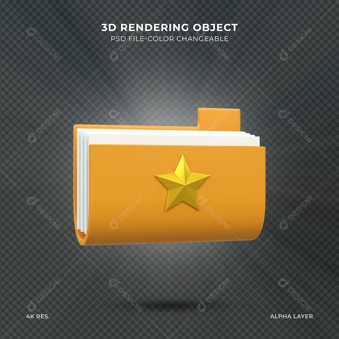 File Folder 3D Illustration for Compositing PSD