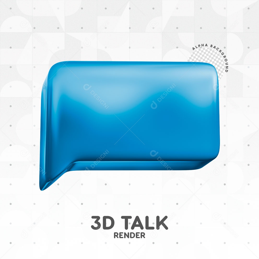 Elemento 3D Ícone De Fala Azul PSD
