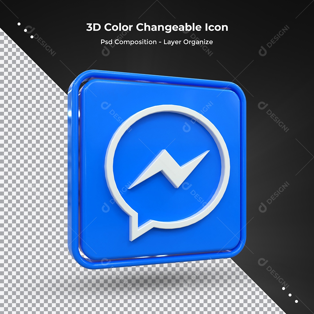 Elemento 3D Messenger Para Composição PSD