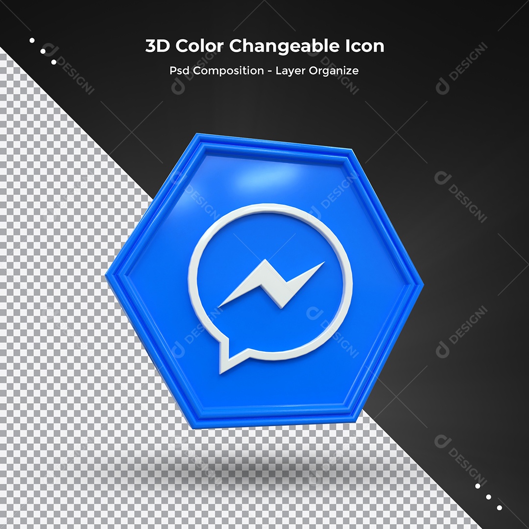 Messenger Elemento 3D Para Composição PSD