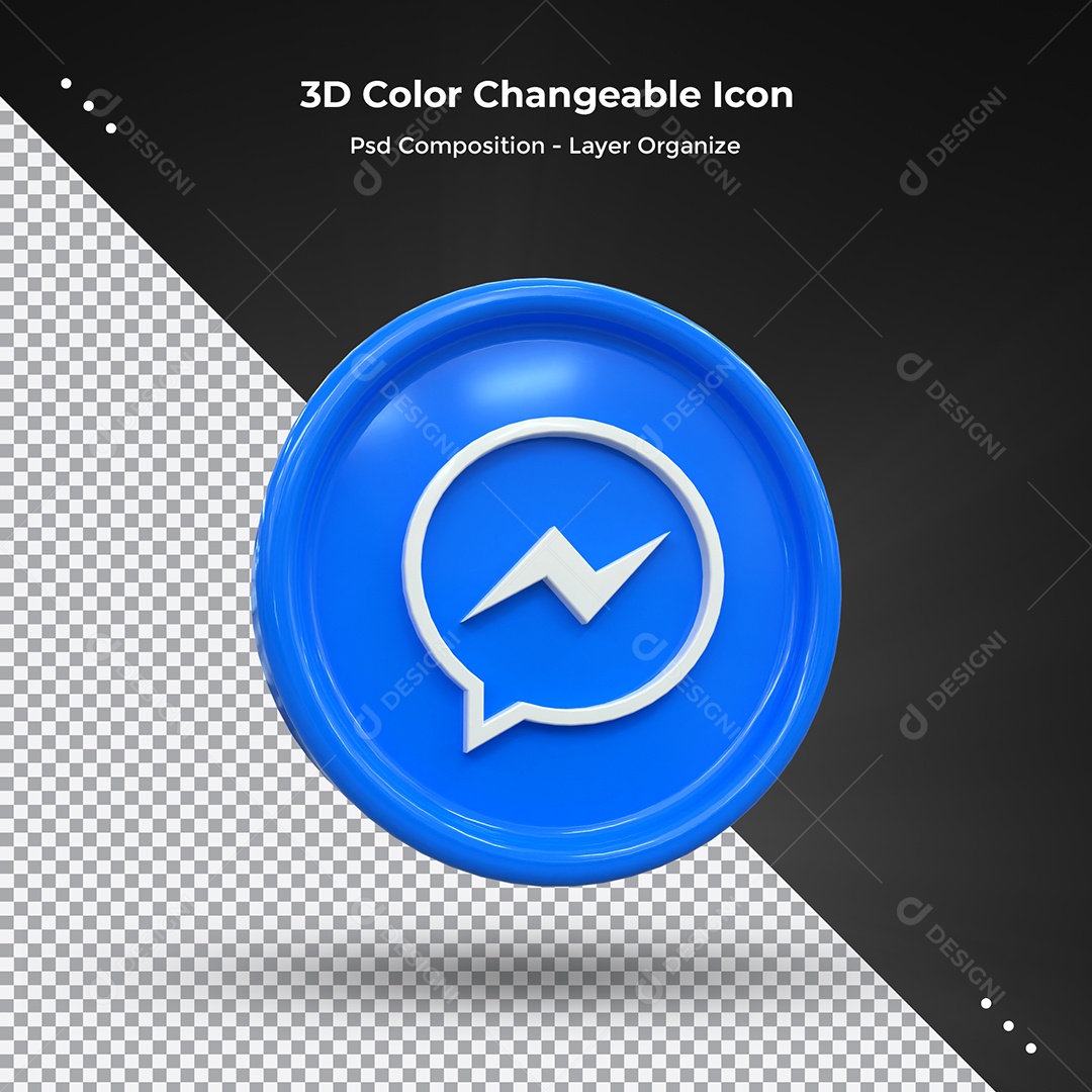 Ícone 3D Messenger Para Composição PSD