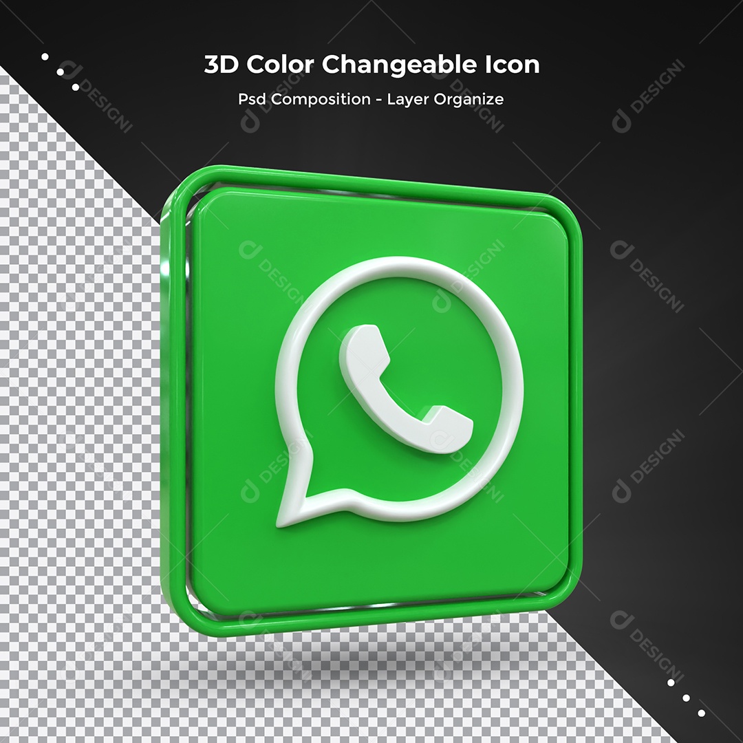 Elemento 3D Whatsapp Para Composição PSD
