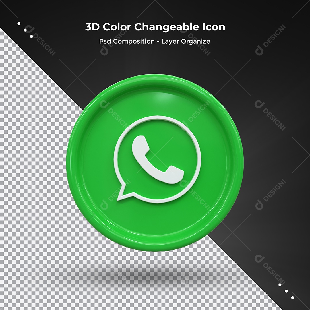 Whatsapp Ícone 3D Para Composição PSD