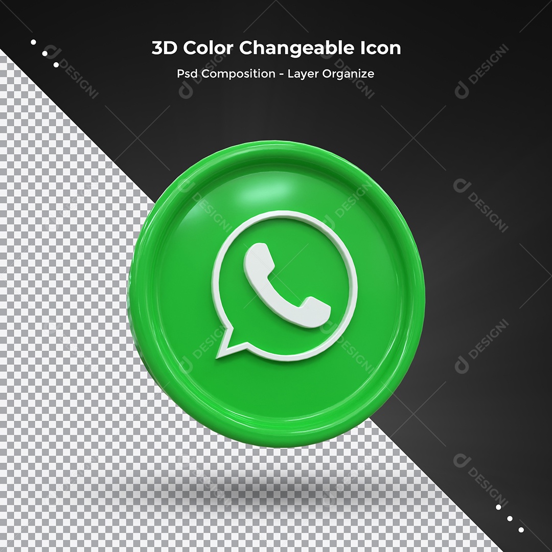 Ícone 3D Whatsapp Para Composição PSD