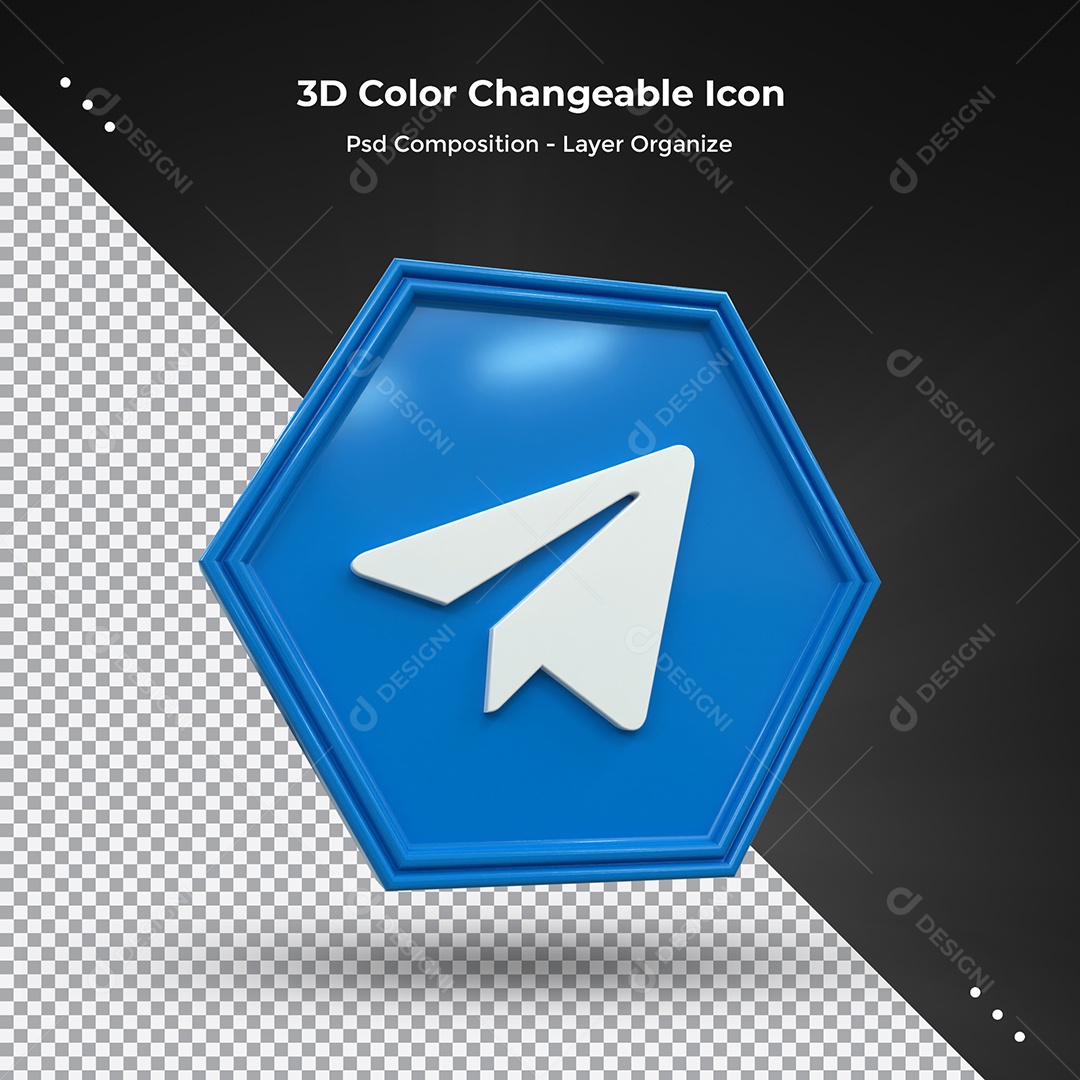 Telegram Elemento 3D Para Composição PSD
