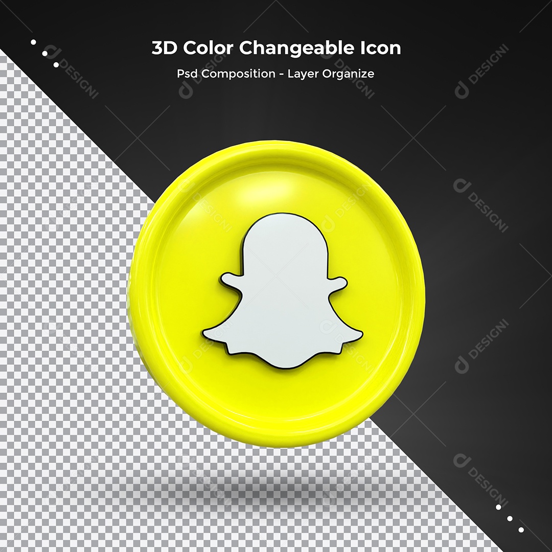 Ícone 3D Snapchat Para Composição PSD