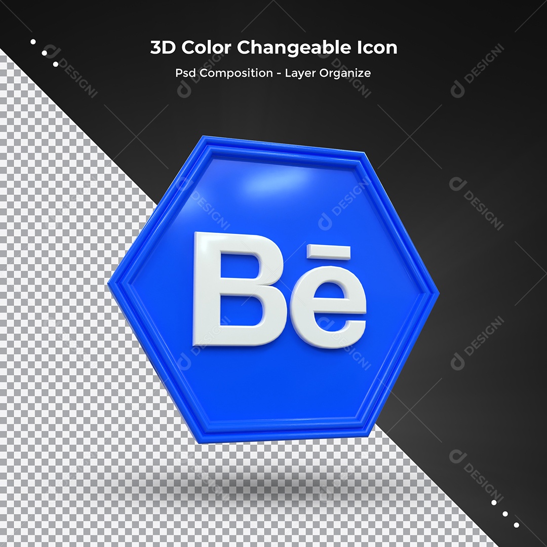 Behance 3D Elemento Para Composição PSD