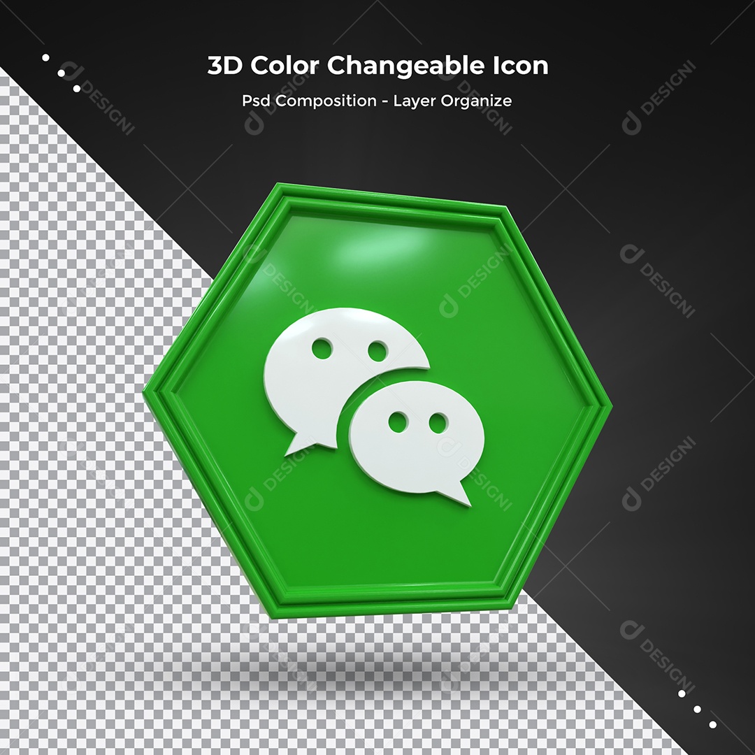 Elemento 3D Line verde Para Composição PSD