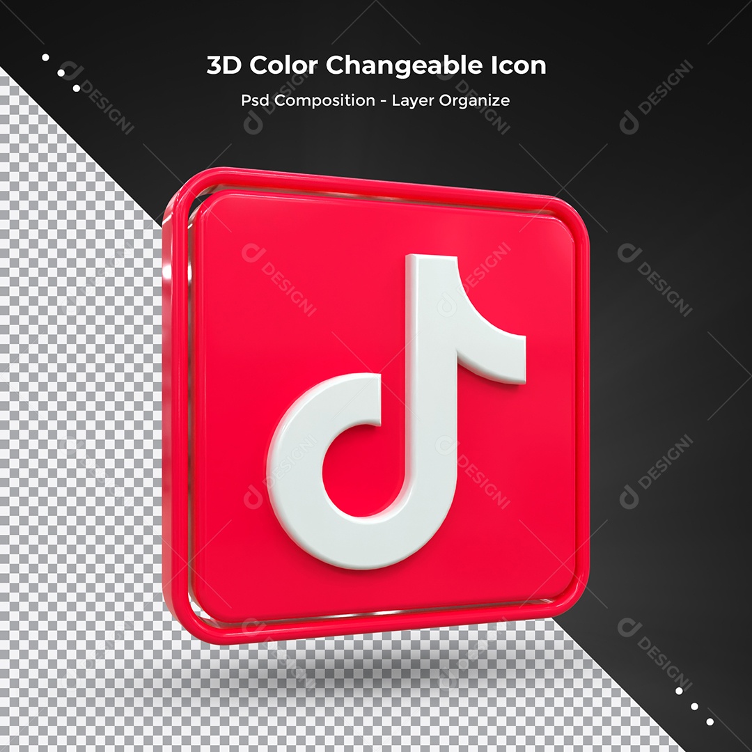 Tiktok Elemento 3D Para Composição PSD