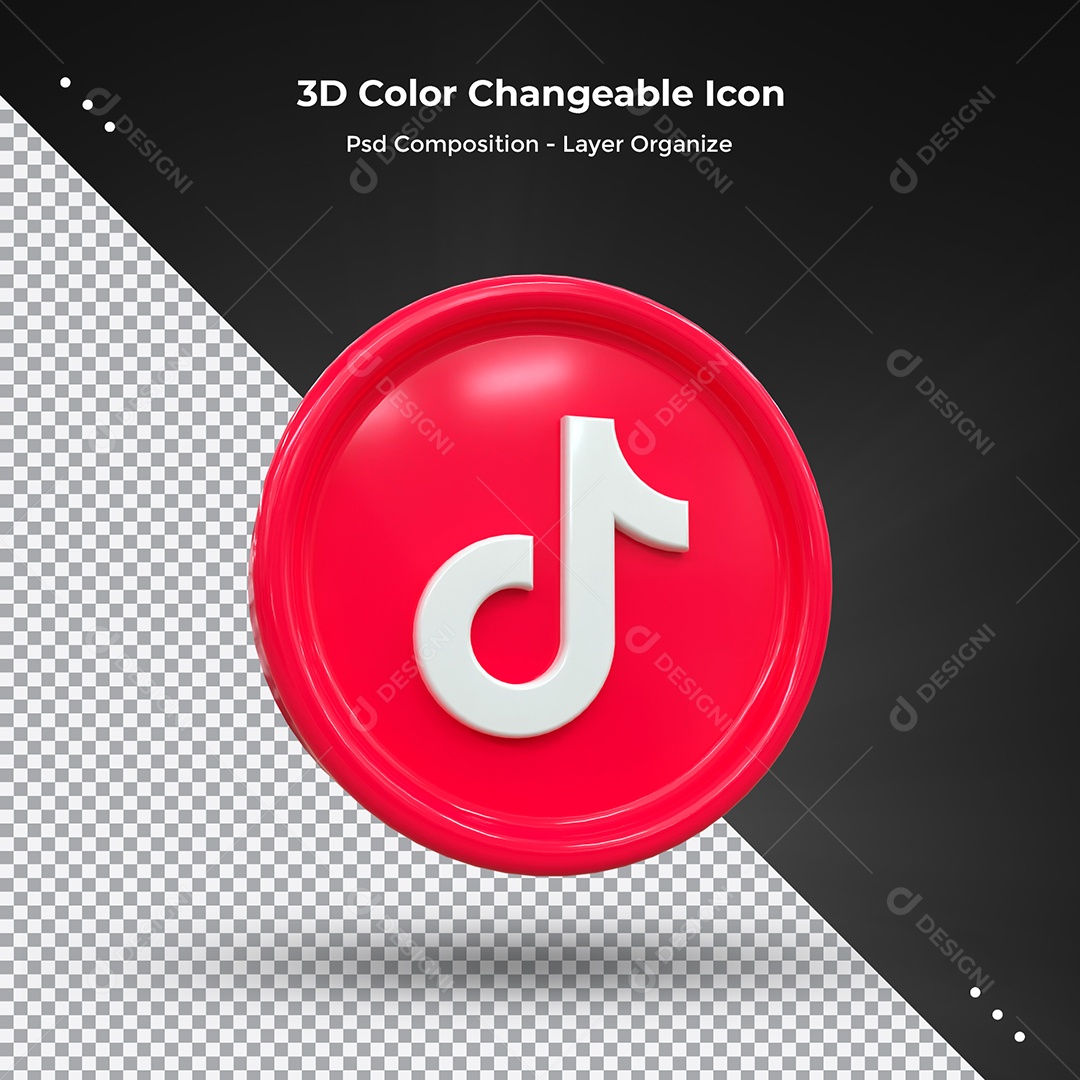 Ícone 3D Tiktok Para Composição PSD