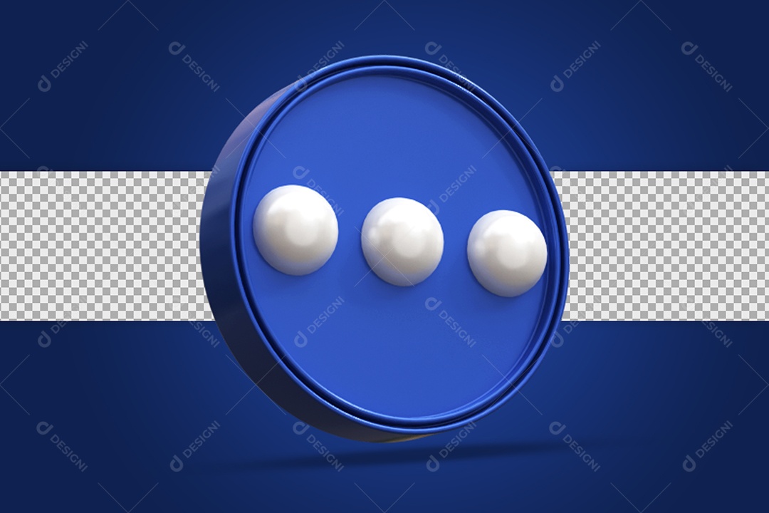 Ponto Seguido azul Elemento 3D para composição PSD
