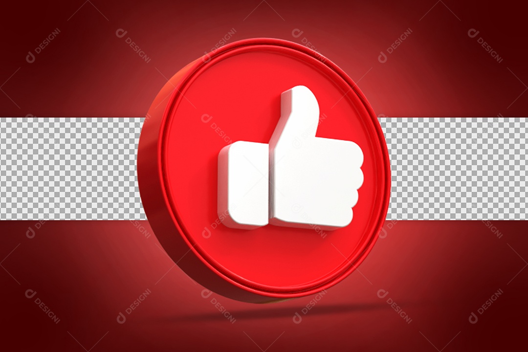 Like 3D vermelho Elemento Para Composição PSD