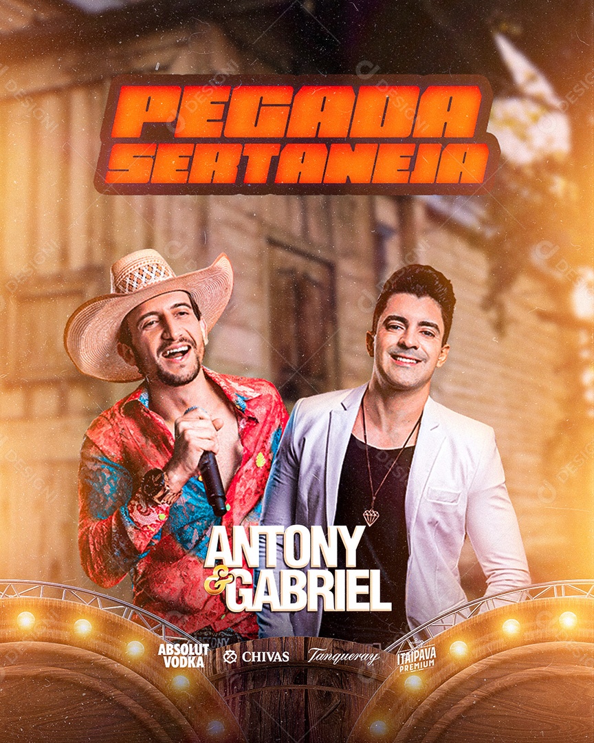 Flyer Show Antony e Gabriel Social Media PSD Editável