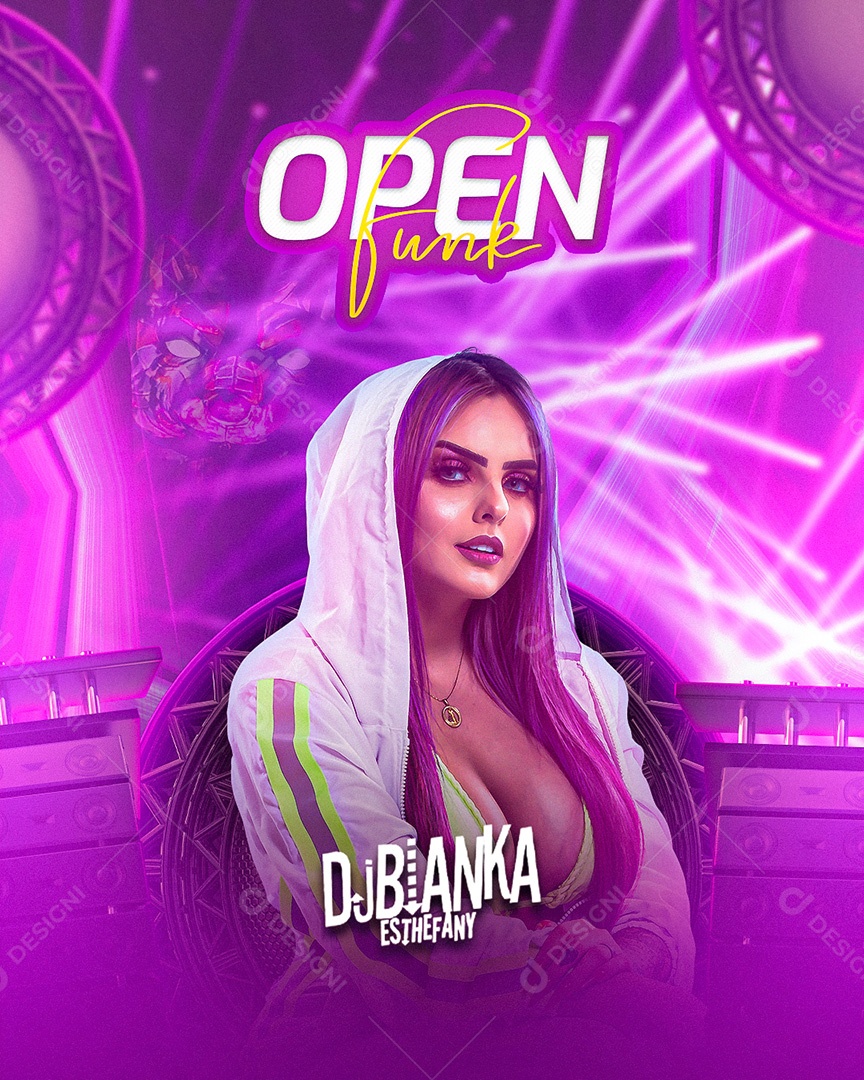 Flyer Open Funk DJ Bianka Social Media PSD Editável