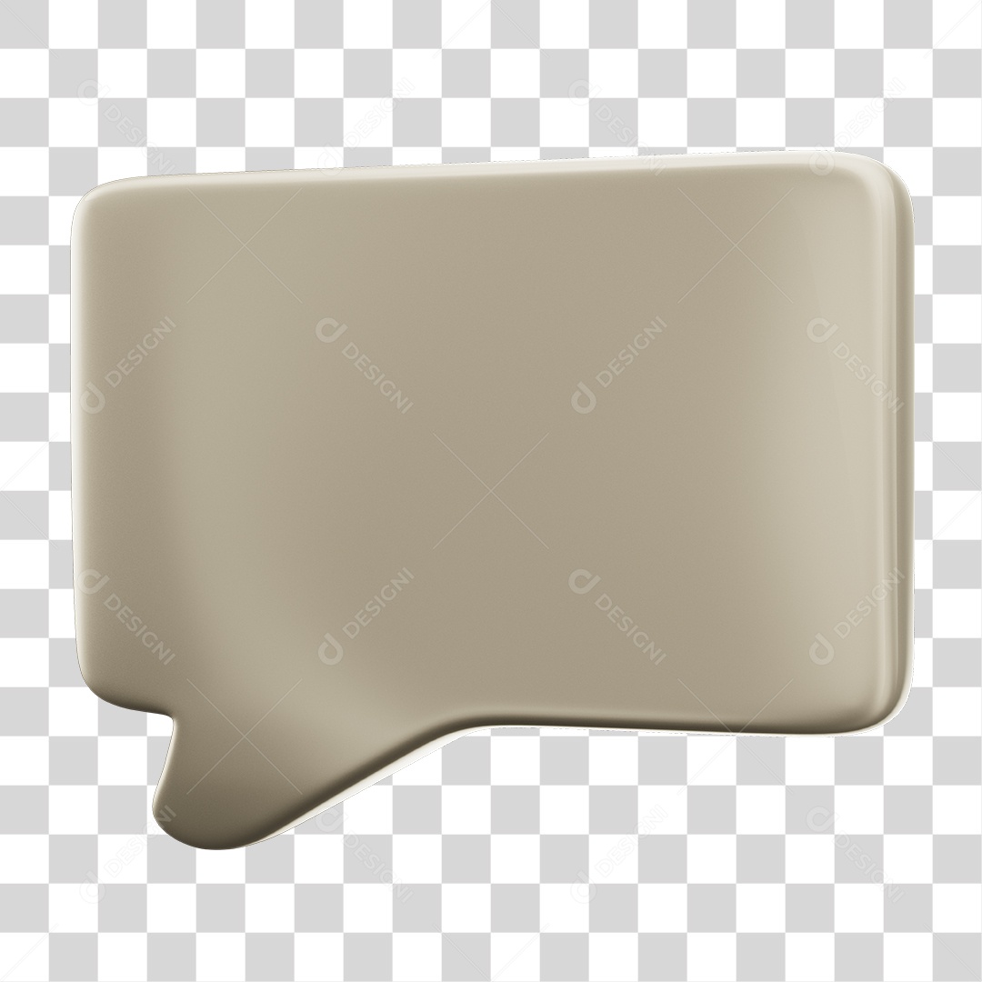 Balão de Texto Elemento 3D PNG Transparente