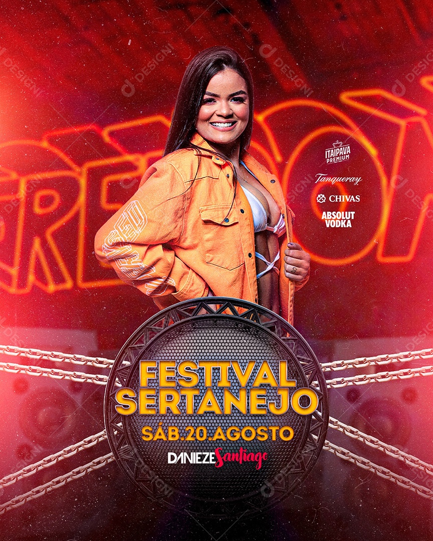 Flyer Festival Sertanejo Danieze santiago Social Media PSD Editável