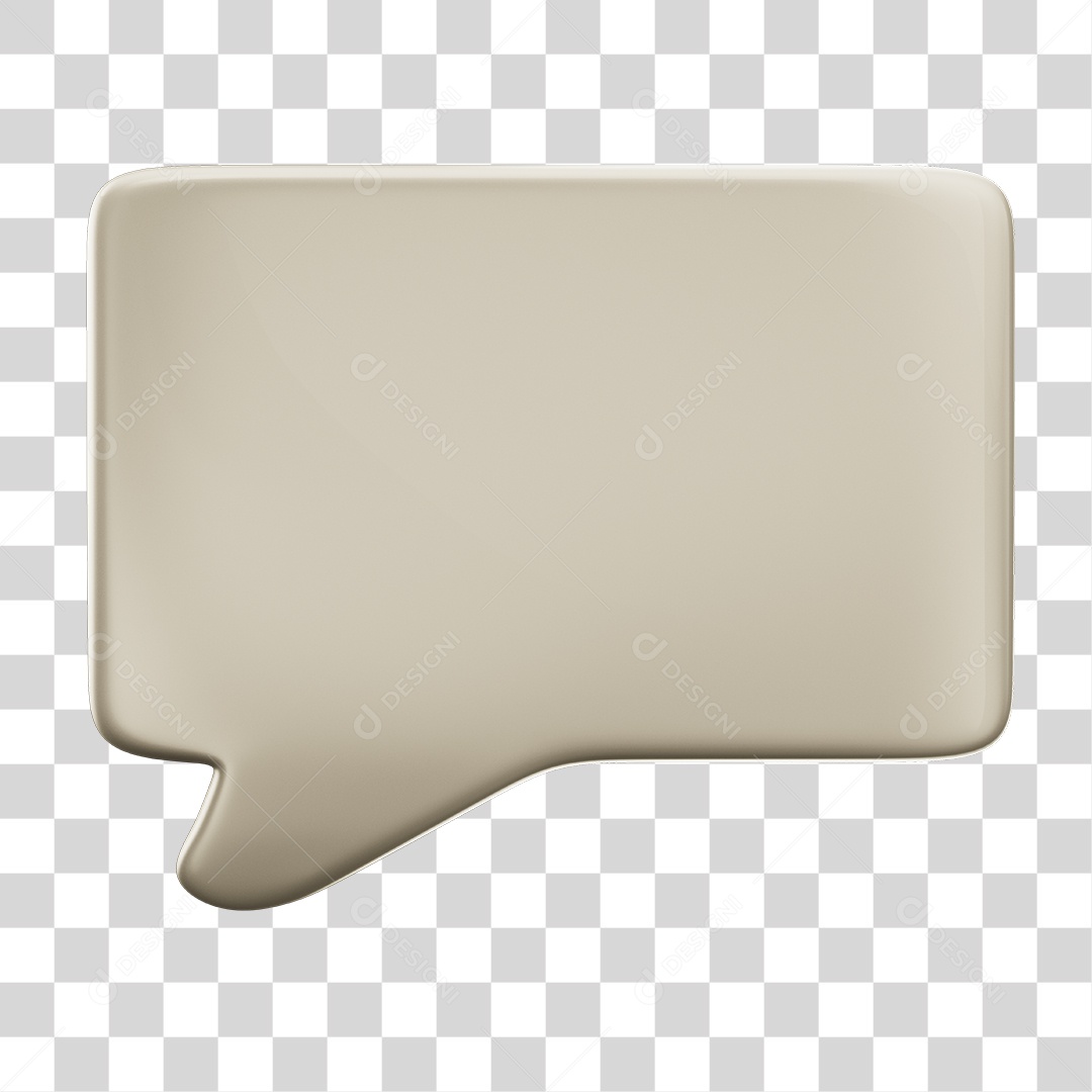 Balão de Texto Branco Elemento 3D PNG Transparente
