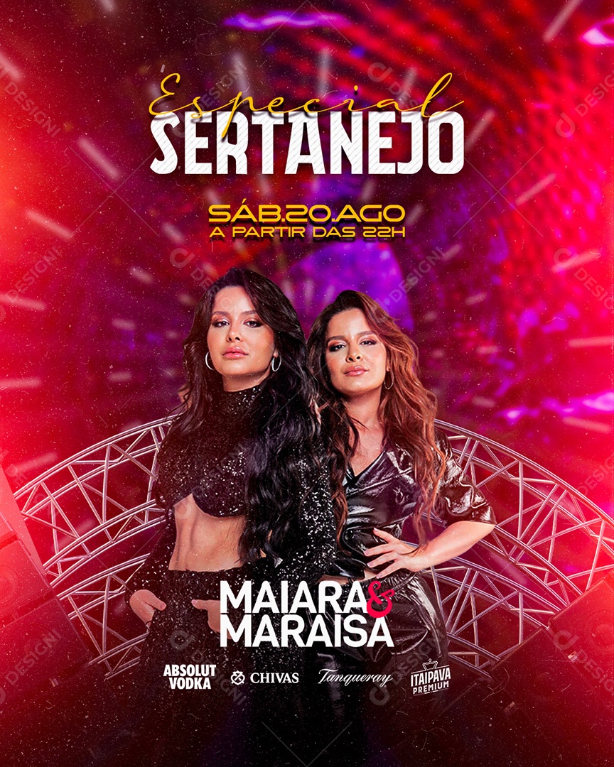 Flyer Show Especial Sertanejo Maiara e Maraisa Social Media PSD Editável