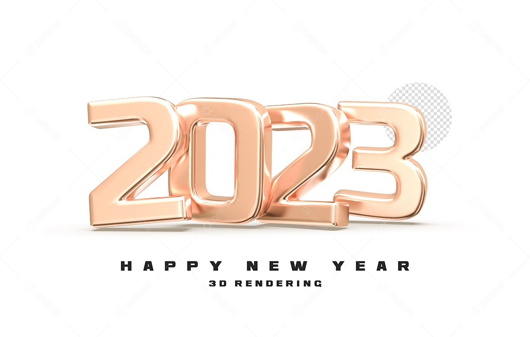Texto 3D Para Composição 2023 Dourado Ano Novo PSD