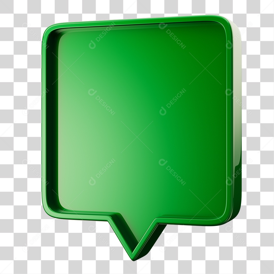 Caixa de Texto Verde Elemento 3D Para Composição PNG Transparente