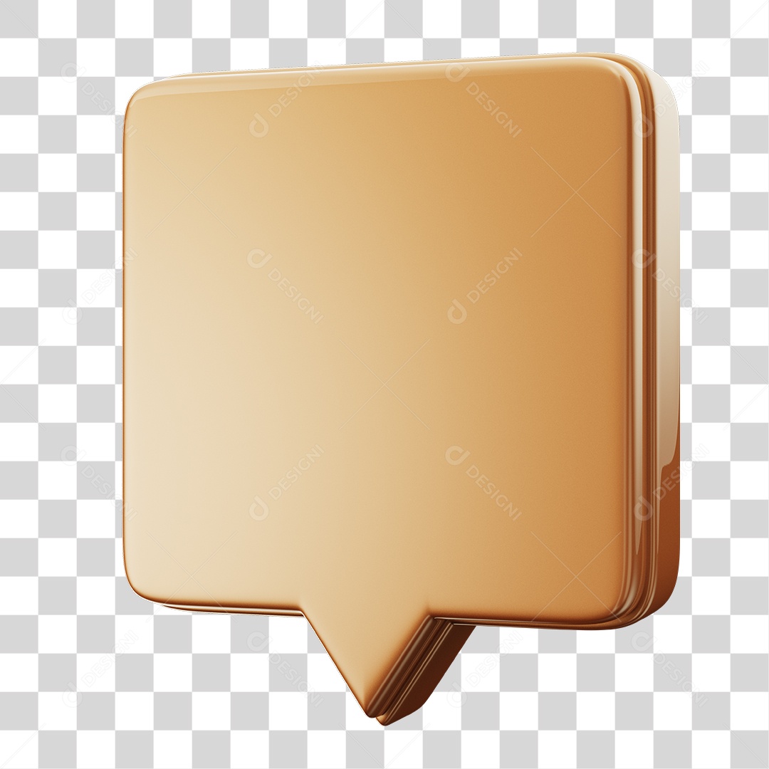 Caixa de Texto Elemento 3D Para Composição PNG Transparente