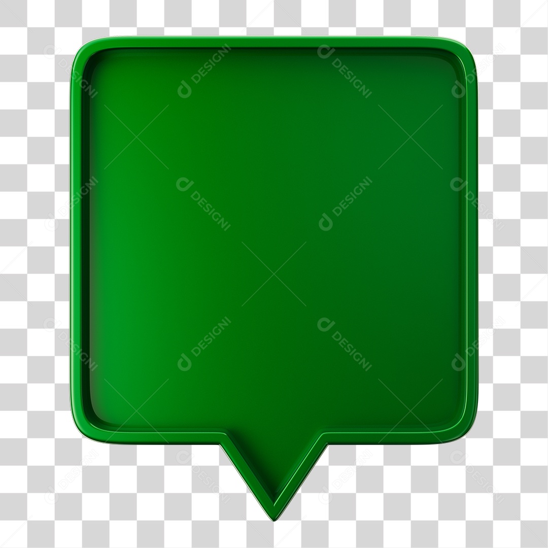 Caixa de Texto Verde Elemento 3D Para Composição PNG Transparente