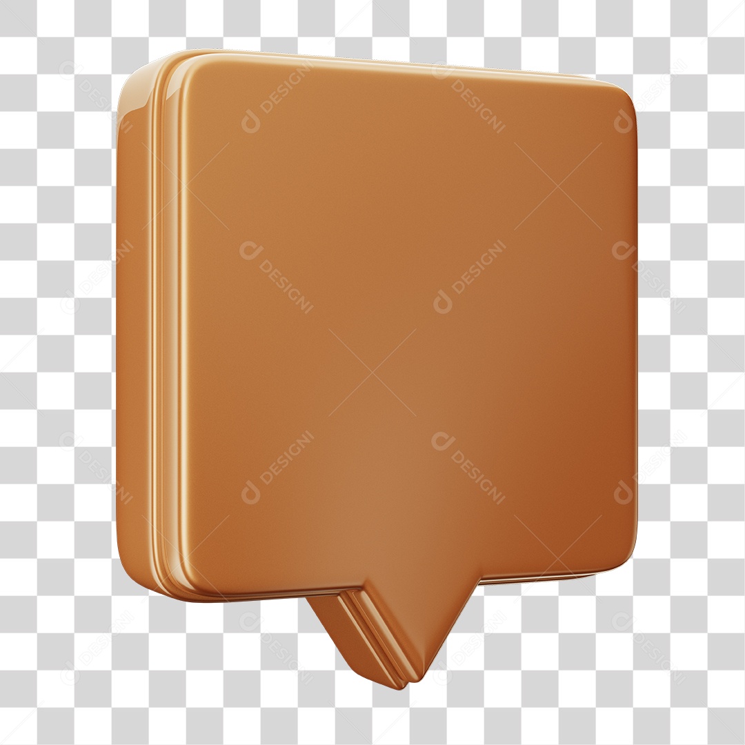 Caixa de Texto Com Bordas Elemento 3D Para Composição PNG Transparente