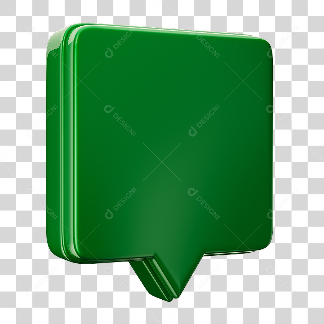 Caixa de Texto Verde Com Bordas Elemento 3D Para Composição PNG Transparente