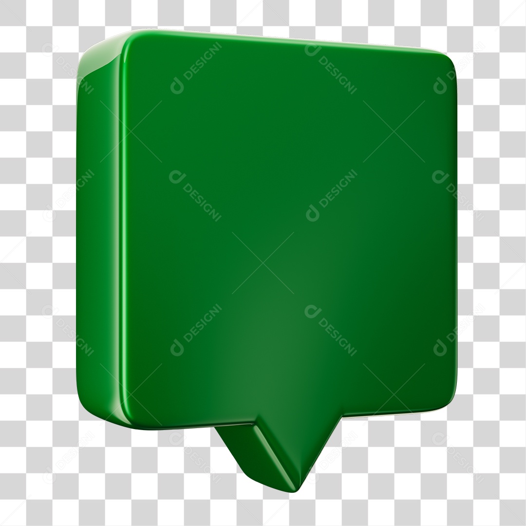Caixa de Texto Verde Elemento 3D Para Composição PNG Transparente