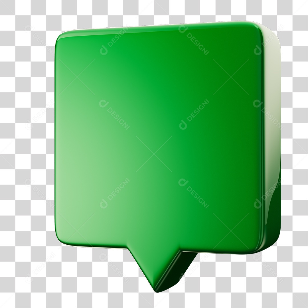 Caixa de Texto Verde Elemento 3D Para Composição PNG Transparente
