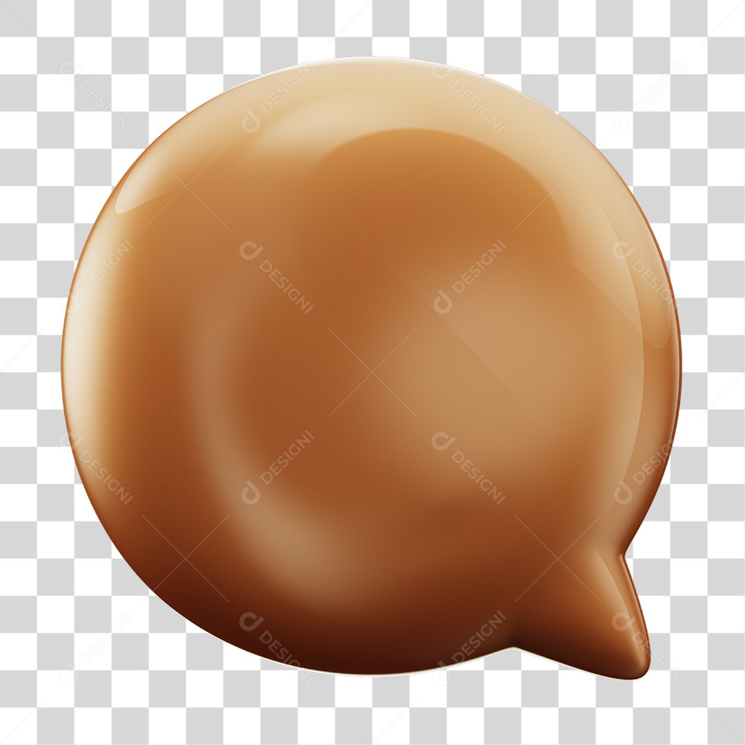 Balão de Texto Elemento 3D PNG Transparente