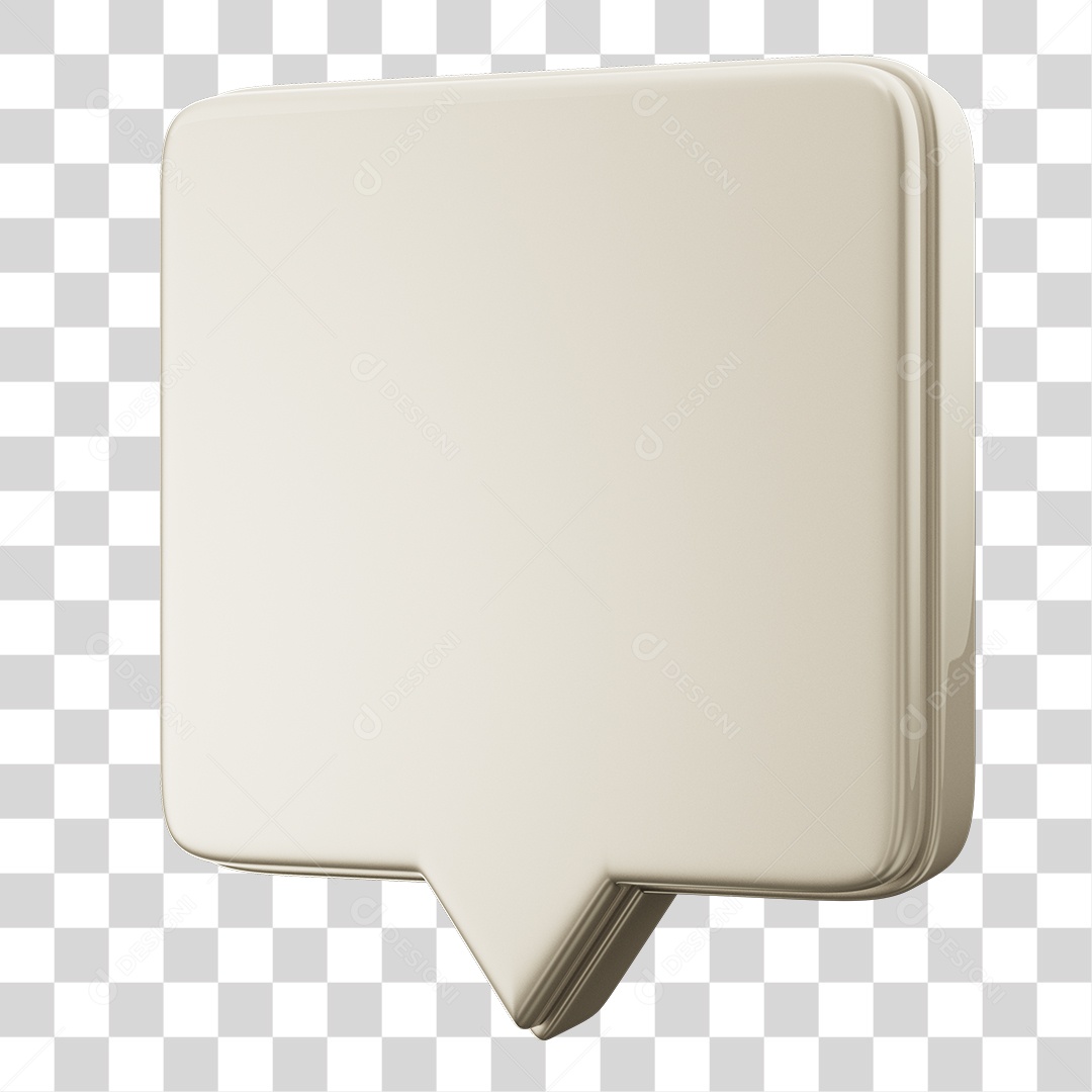 Caixa de Texto Branca Com Bordas Elemento 3D Para Composição PNG Transparente
