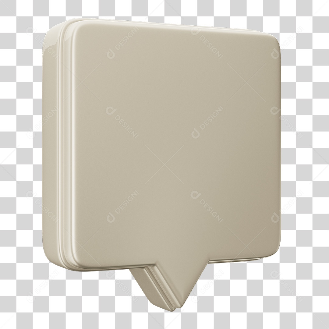 Caixa de Texto Branca Com Bordas Elemento 3D Para Composição PNG Transparente