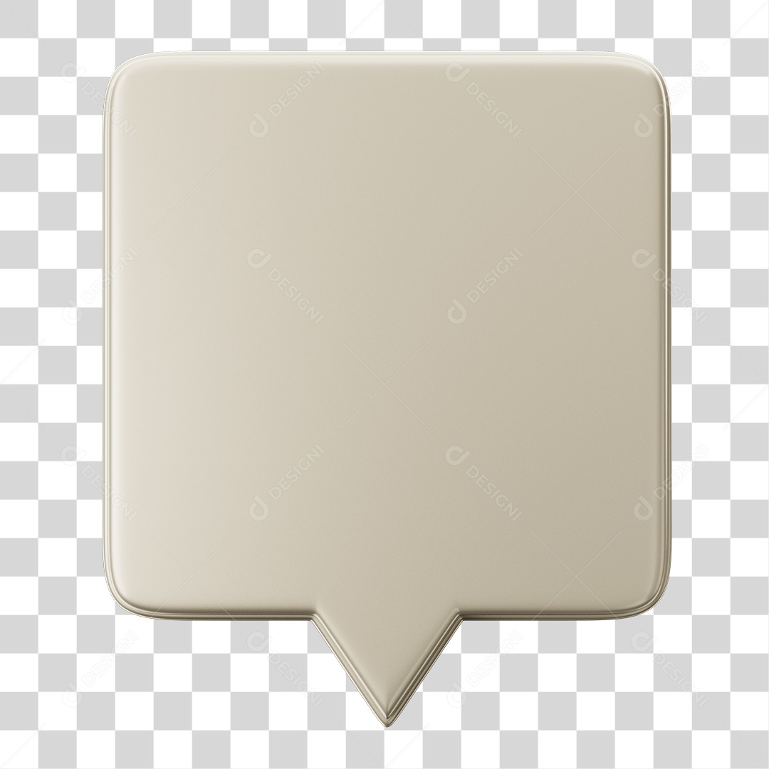 Caixa de Texto Branca Elemento 3D Para Composição PNG Transparente