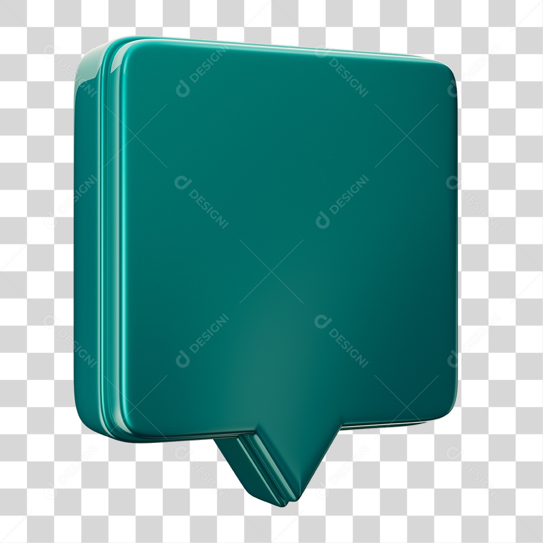 Caixa de Texto Azul  Com Bordas Elemento 3D Para Composição PNG Transparente