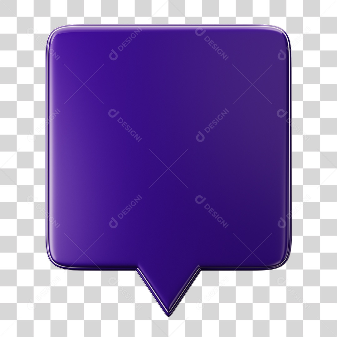 Caixa de Texto Roxo Elemento 3D Para Composição PNG Transparente