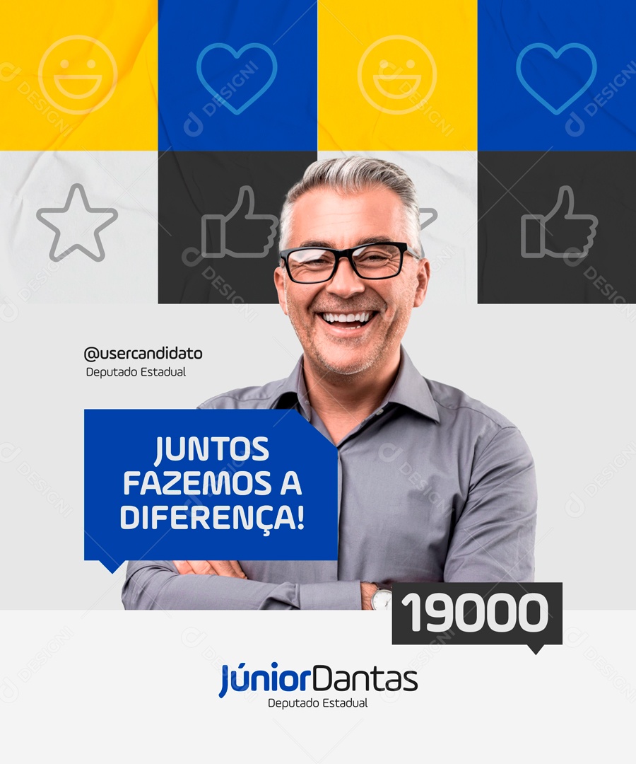 Juntos Fazemos A Diferença Vote Certo Social Media PSD Editável
