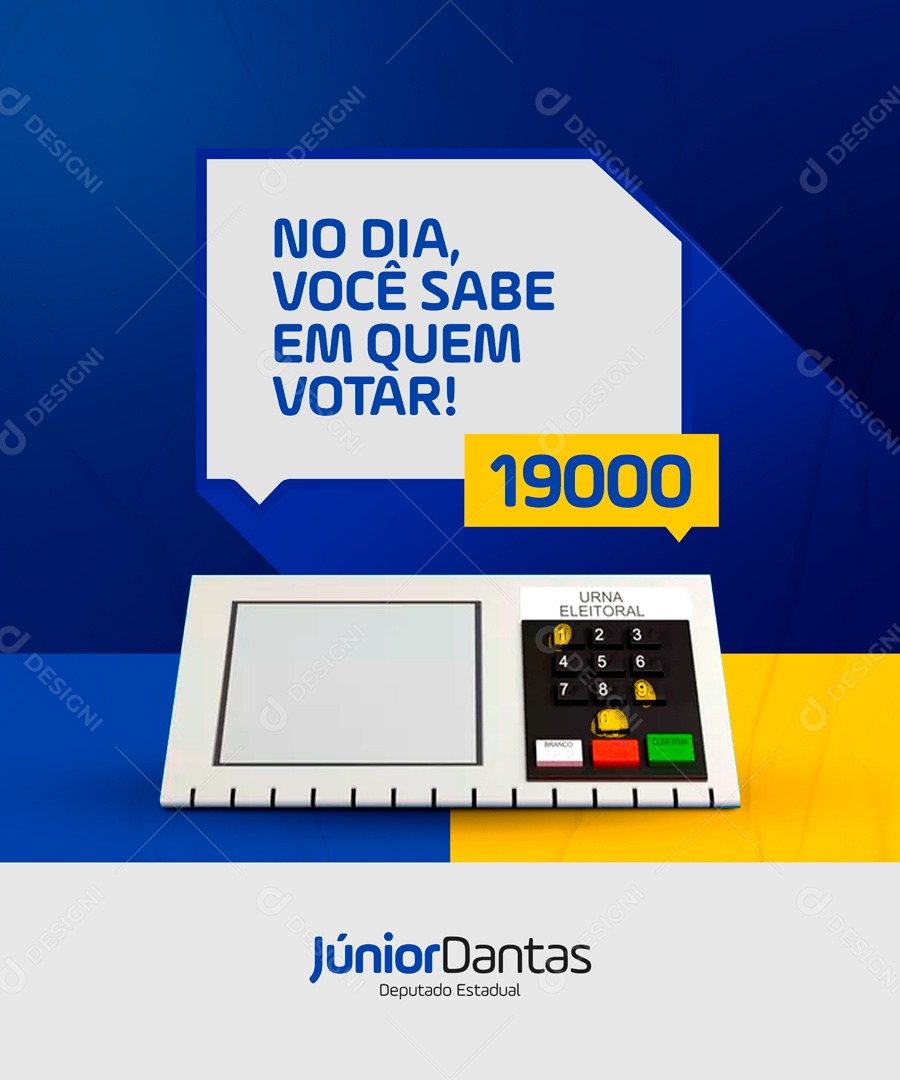 No Dia Você Sabe Quem Votar Social Media PSD Editável